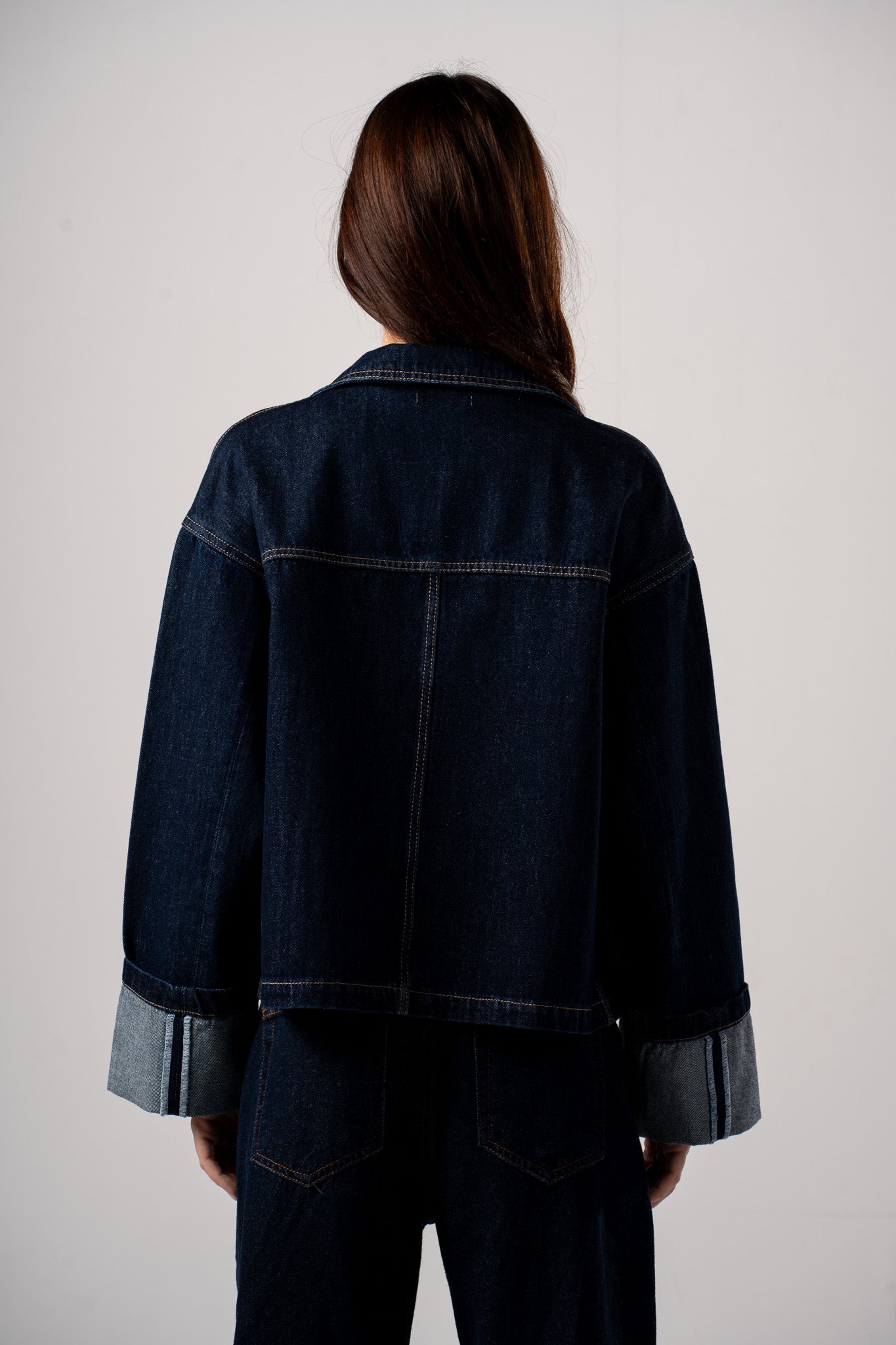 Rinse Wash Turn-Up Denim Jacket